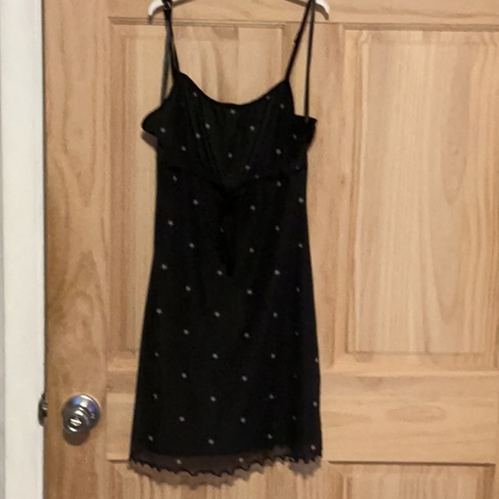 Sliver Starts Black Adjustable Spaghetti Mini Dress
